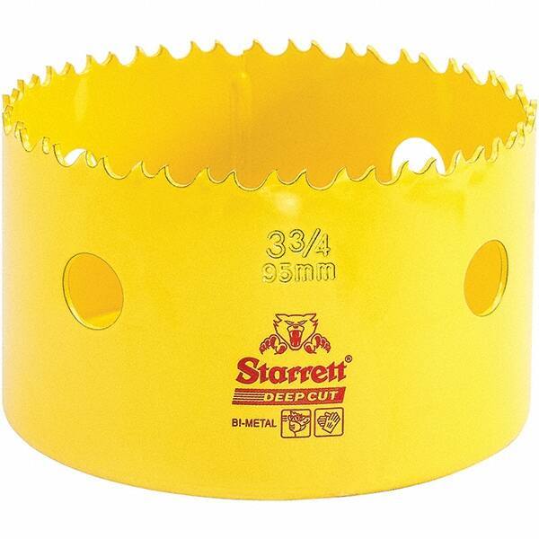 Starrett - 3-3/4" Diam, 2" Cutting Depth, Hole Saw - High Speed Steel Saw, Toothed Edge - Best Tool & Supply