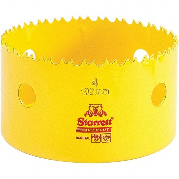 Starrett - 4" Diam, 2" Cutting Depth, Hole Saw - High Speed Steel Saw, Toothed Edge - Best Tool & Supply