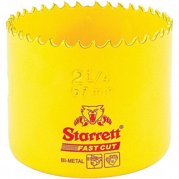 Starrett - 2-1/4" Diam, 1-5/8" Cutting Depth, Hole Saw - High Speed Steel Saw, Toothed Edge - Best Tool & Supply