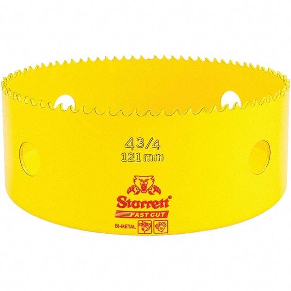 Starrett - 4-3/4" Diam, 1-5/8" Cutting Depth, Hole Saw - High Speed Steel Saw, Toothed Edge - Best Tool & Supply