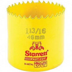 Starrett - 1-13/16" Diam, 1-5/8" Cutting Depth, Hole Saw - High Speed Steel Saw, Toothed Edge - Best Tool & Supply