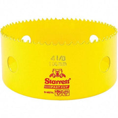 Starrett - 4-1/8" Diam, 1-5/8" Cutting Depth, Hole Saw - High Speed Steel Saw, Toothed Edge - Best Tool & Supply