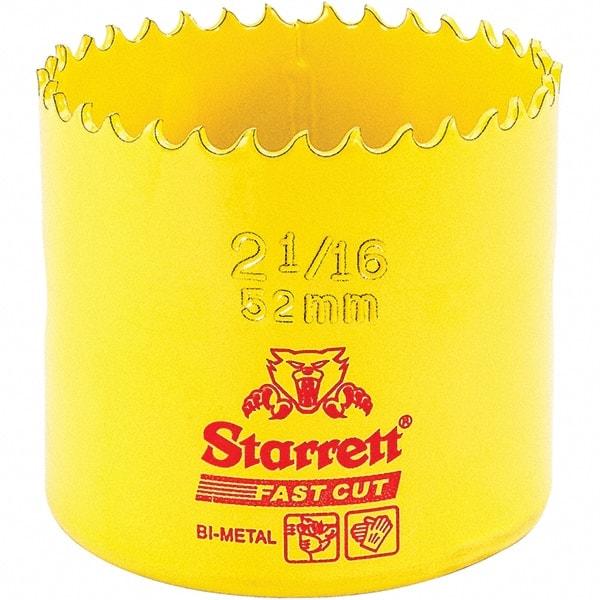 Starrett - 2-1/16" Diam, 1-5/8" Cutting Depth, Hole Saw - High Speed Steel Saw, Toothed Edge - Best Tool & Supply