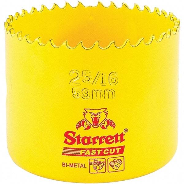 Starrett - 2-5/16" Diam, 1-5/8" Cutting Depth, Hole Saw - High Speed Steel Saw, Toothed Edge - Best Tool & Supply