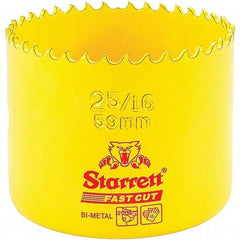 Starrett - 2-5/16" Diam, 1-5/8" Cutting Depth, Hole Saw - High Speed Steel Saw, Toothed Edge - Best Tool & Supply