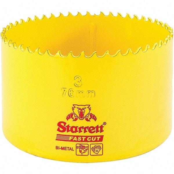 Starrett - 3" Diam, 1-5/8" Cutting Depth, Hole Saw - High Speed Steel Saw, Toothed Edge - Best Tool & Supply