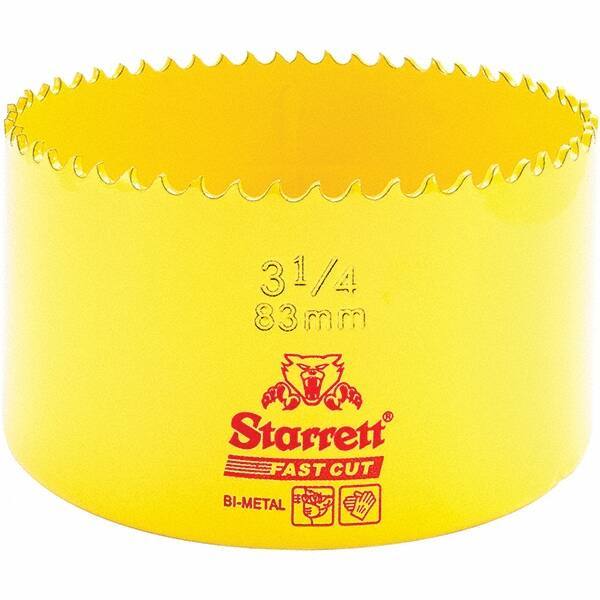 Starrett - 3-1/4" Diam, 1-5/8" Cutting Depth, Hole Saw - High Speed Steel Saw, Toothed Edge - Best Tool & Supply