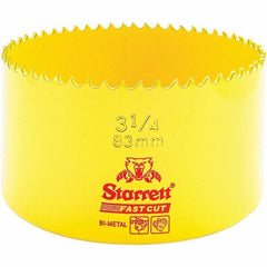 Starrett - 3-1/4" Diam, 1-5/8" Cutting Depth, Hole Saw - High Speed Steel Saw, Toothed Edge - Best Tool & Supply