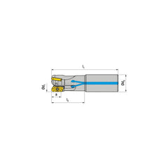 Indexable Square-Shoulder End Mill:  CHPC.32.R.03-19-A-80,  32.0000'' Shank Dia,  Cylindrical Shank Uses  3,  Normal Pressure,  165.00 mm OAL