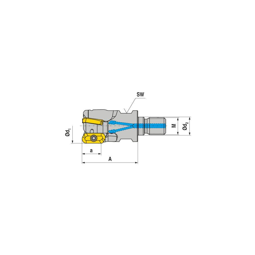 Indexable Square-Shoulder End Mill:  GHSC.25.R.03-11,  12.0000'' Shank Dia,  12.00 mm Modular Connection,  Modular Shank Uses  3,  Normal Pressure,  35.00 mm OAL