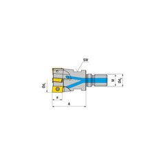 Indexable Square-Shoulder End Mill:  G141.32.R.03-15,  16.0000'' Shank Dia,  16.00 mm Modular Connection,  Modular Shank Uses  3,  Normal Pressure,  40.00 mm OAL