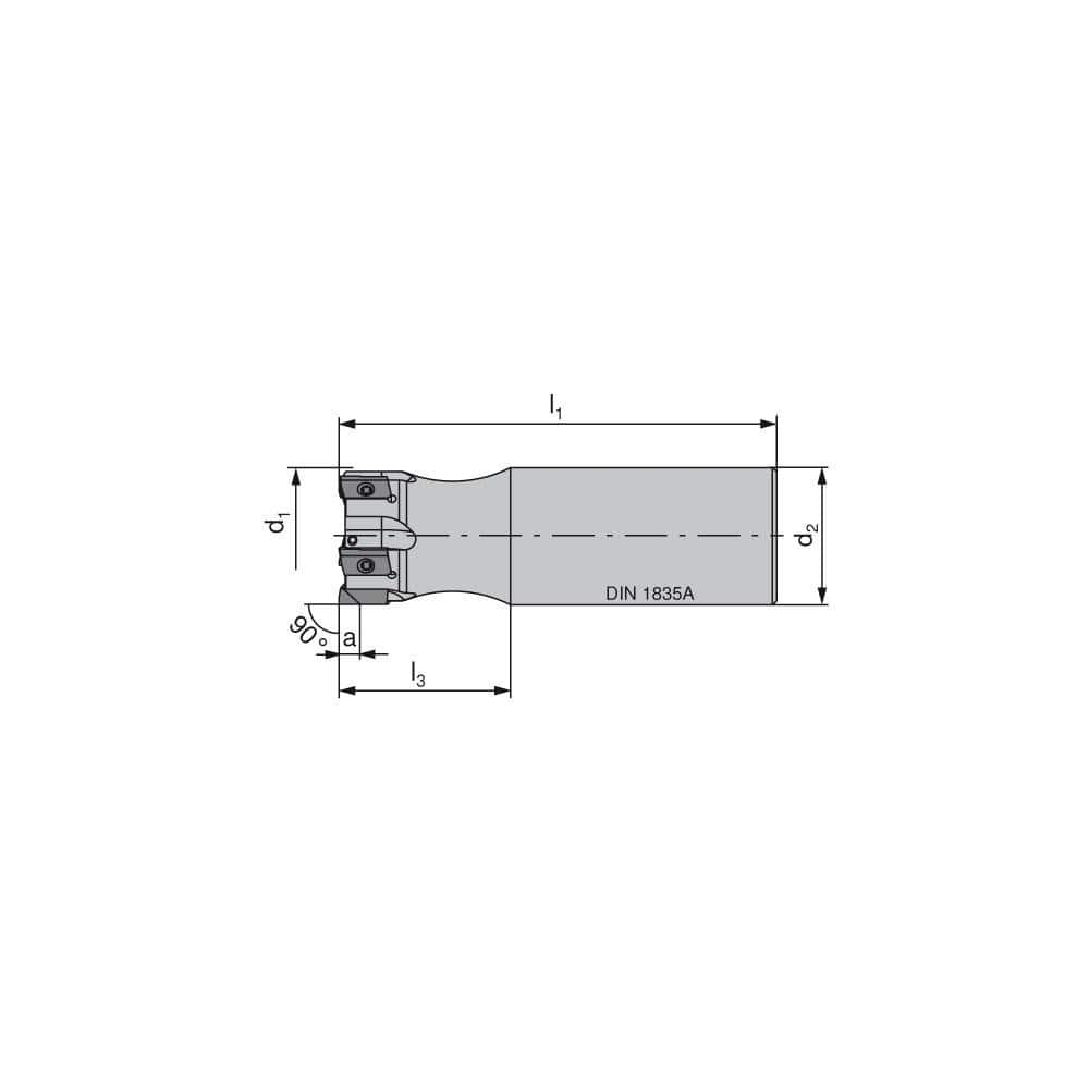 Indexable Square-Shoulder End Mill:  CHPC.32.R.05-04-A-40,  32.0000'' Shank Dia,  Cylindrical Shank Uses  5,  Normal Pressure,  102.00 mm OAL