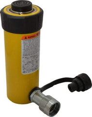 Enerpac - 15 Ton, 4" Stroke, 12.57 Cu In Oil Capacity, Portable Hydraulic Single Acting Cylinder - 3.14 Sq In Effective Area, 7.88" Lowered Ht., 11.88" Max Ht., 2" Cyl Bore Diam, 1.625" Plunger Rod Diam, 10,000 Max psi - Best Tool & Supply