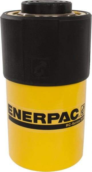 Enerpac - 25 Ton, 2" Stroke, 10.31 Cu In Oil Capacity, Portable Hydraulic Single Acting Cylinder - 5.16 Sq In Effective Area, 6.5" Lowered Ht., 8.5" Max Ht., 2.56" Cyl Bore Diam, 2.25" Plunger Rod Diam, 10,000 Max psi - Best Tool & Supply