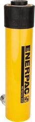 Enerpac - 25 Ton, 10.25" Stroke, 52.86 Cu In Oil Capacity, Portable Hydraulic Single Acting Cylinder - 5.16 Sq In Effective Area, 14.75" Lowered Ht., 25" Max Ht., 2.56" Cyl Bore Diam, 2.25" Plunger Rod Diam, 10,000 Max psi - Best Tool & Supply