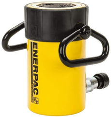 Enerpac - 50 Ton, 4" Stroke, 44.18 Cu In Oil Capacity, Portable Hydraulic Single Acting Cylinder - 11.04 Sq In Effective Area, 8.94" Lowered Ht., 12.94" Max Ht., 3.75" Cyl Bore Diam, 3.125" Plunger Rod Diam, 10,000 Max psi - Best Tool & Supply