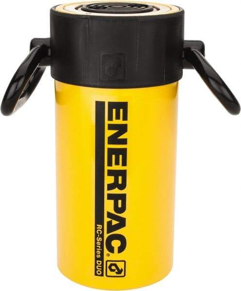 Enerpac - 50 Ton, 6.25" Stroke, 69.03 Cu In Oil Capacity, Portable Hydraulic Single Acting Cylinder - 11.04 Sq In Effective Area, 11.13" Lowered Ht., 17.38" Max Ht., 3.75" Cyl Bore Diam, 3.125" Plunger Rod Diam, 10,000 Max psi - Best Tool & Supply