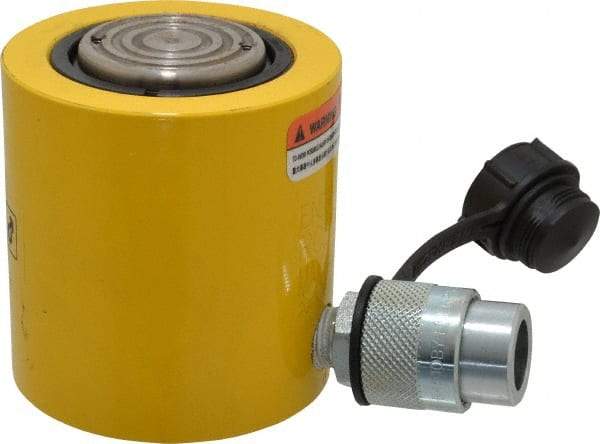 Enerpac - 20 Ton, 1.75" Stroke, 7.75 Cu In Oil Capacity, Portable Hydraulic Low Profile Cylinder - 4.43 Sq In Effective Area, 3.88" Lowered Ht., 5.63" Max Ht., 2.38" Cyl Bore Diam, 2" Plunger Rod Diam, 10,000 Max psi - Best Tool & Supply