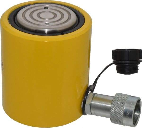 Enerpac - 30 Ton, 2.44" Stroke, 15.82 Cu In Oil Capacity, Portable Hydraulic Low Profile Cylinder - 6.49 Sq In Effective Area, 4.63" Lowered Ht., 7.06" Max Ht., 2.88" Cyl Bore Diam, 2.62" Plunger Rod Diam, 10,000 Max psi - Best Tool & Supply