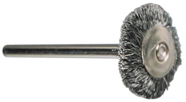 Value Collection - 1/8" Brush Diam, Crimped, End Brush - 1/8" Diam Shank, 15,000 Max RPM - Best Tool & Supply