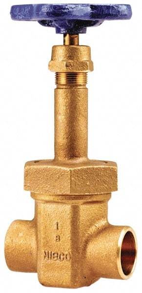 NIBCO - 2-1/2" Pipe, Class 150, Soldered Bronze Solid Wedge Rising Stem Gate Valve with Oxygen Service - 300 WOG, 150 WSP, Bolted Bonnet - Best Tool & Supply