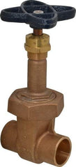 NIBCO - 1" Pipe, Class 150, Soldered Bronze Solid Wedge Rising Stem Gate Valve - 300 WOG, 150 WSP, Bolted Bonnet - Best Tool & Supply