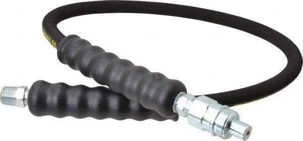 Enerpac - 1/4" Inside Diam x 3/8 NPT 3' Hydraulic Pump Hose - 10,000 psi, AH-604 Opposite End, Rubber - Best Tool & Supply