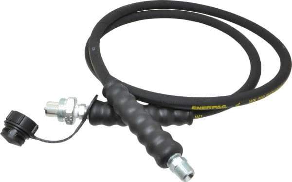 Enerpac - 1/4" Inside Diam x 3/8 NPT 6' Hydraulic Pump Hose - 10,000 psi, CH-604 Opposite End, Rubber - Best Tool & Supply