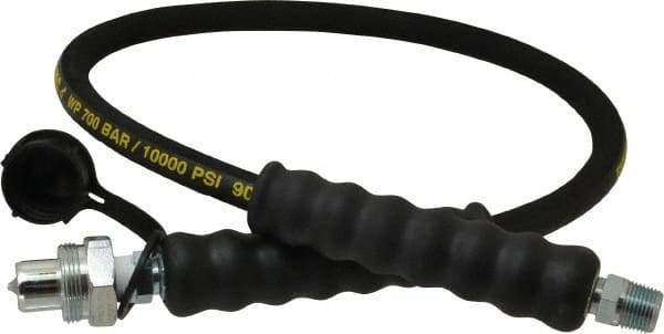 Enerpac - 1/4" Inside Diam x 3/8 NPT 3' Hydraulic Pump Hose - 10,000 psi, CH-604 Opposite End, Rubber - Best Tool & Supply