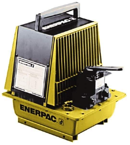 Enerpac - 10,000 psi Air-Hydraulic Pump & Jack - 2 Gal Oil Capacity, 3-Way, 2 Position Valve, Use with Single Acting Cylinders, Advance & Retract - Best Tool & Supply