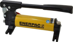 Enerpac - 1" Piston Stroke, 1/2" Piston Diam, 0.15 Cu In per Stroke, 22 Cu In Reservoir Capacity, Manual Hydraulic Pump - 2,850 psi, 34 Lbs. Max Handle Effort, 1 Stage - Best Tool & Supply