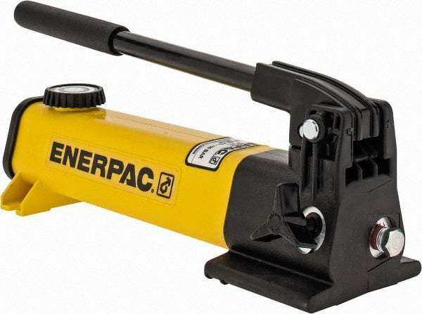 Enerpac - 1/2" Piston Stroke, 3/8" Diam, 0.055" Cu In per Stroke, 20 Cu In Reservoir Capacity, Manual Hydraulic Pump - 10,000 psi, 72 Lbs. Max Handle Effort - Best Tool & Supply