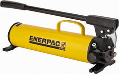 Enerpac - 1" Piston Stroke, 1-1/8" Piston Diam, 1.00, 0.15 Cu In per Stroke, 134 Cu In Reservoir Capacity, Manual Hydraulic Pump - 10,000 psi, 77 Lbs. Max Handle Effort, 2 Stage - Best Tool & Supply