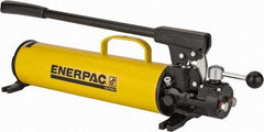 Enerpac - 1" Piston Stroke, 1-1/8" Piston Diam, 1.00, 0.15 Cu In per Stroke, 134 Cu In Reservoir Capacity, Manual Hydraulic Pump - 10,000 psi, 77 Lbs. Max Handle Effort, 2 Stage - Best Tool & Supply