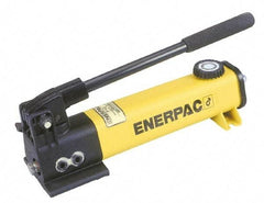 Enerpac - 1" Piston Stroke, 7/16" Diam, 0.151 Cu In per Stroke, 55 Cu In Reservoir Capacity, Manual Hydraulic Pump - 10,000 psi, 72 Lbs. Max Handle Effort - Best Tool & Supply