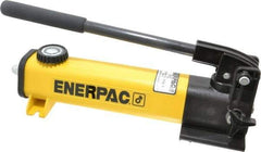 Enerpac - 1/2" Piston Stroke, 3/4" Diam, 0.221, 0.055" Cu In per Stroke, 20 Cu In Reservoir Capacity, Manual Hydraulic Pump - 10,000 psi, 78 Lbs. Max Handle Effort - Best Tool & Supply