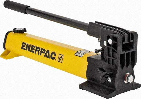 Enerpac - 1" Piston Stroke, 0.94" Diam, 0.687, 0.151" Cu In per Stroke, 55 Cu In Reservoir Capacity, Manual Hydraulic Pump - 10,000 psi, 93 Lbs. Max Handle Effort - Best Tool & Supply