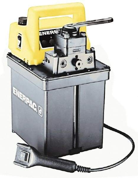 Enerpac - 10,000 psi Electric Hydraulic Pump & Jack - 0.5 Gal Oil Capacity, 4-Way, 3 Position Valve, Use with Double Acting Cylinders, Advance, Hold & Retract - Best Tool & Supply