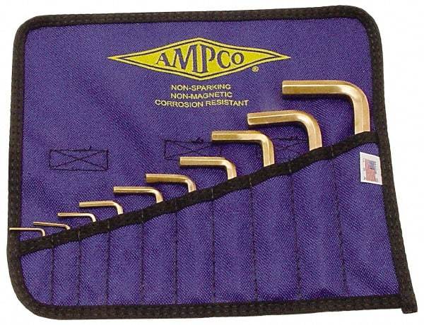 Ampco - 10 Piece L-Key Hex Key Set - Hex Range 1/16 to 3/8", Beryllium Copper - Best Tool & Supply