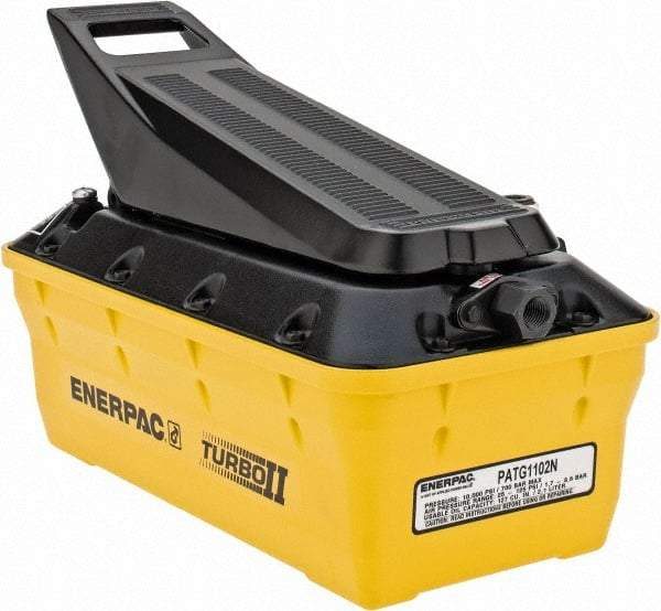 Enerpac - 10,000 psi Air-Hydraulic Pump & Jack - 127 Cu In Oil Capacity, Use with Single Acting Cylinders, Advance, Hold & Retract - Best Tool & Supply