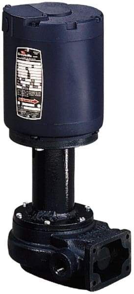 Graymills - 115 Volt, 1/6 hp, 1 Phase, 3,450 RPM, Cast Iron Flanged Outside Suction Machine Tool & Recirculating Pump - 7-1/2" Long x 4-1/2" Mounting Flange Width, NPT Thread, Glass Filled Celcon Impeller - Best Tool & Supply