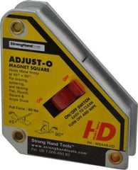 Strong Hand Tools - 3-3/4" Wide x 1-1/8" Deep x 4-3/8" High Magnetic Welding & Fabrication Square - 65 Lb Average Pull Force - Best Tool & Supply