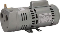 Gast - 3/4 hp Rotary Vane Vaccum Pump - 115/230 Volts, 10 CFM, Single Phase, 16.2" Long x 6-1/2" Wide x 8.88" High - Best Tool & Supply