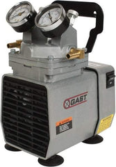 Gast - 1/8 HP Lab Model Diaphragm Pump - 115 VAC, 60 Max psi, 7.62" Long x 5.12" Wide x 7.59" High - Best Tool & Supply