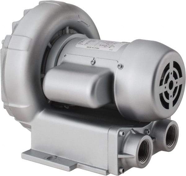 Gast - 1/8 HP Single Phase Regenerative Air Blower - 115/230V, 27 Max CFM, 28.5" Max Water Pressure, 26.5" Max Vacuum Water Pressure, 2.3/1.0 Full Load Amps - Best Tool & Supply