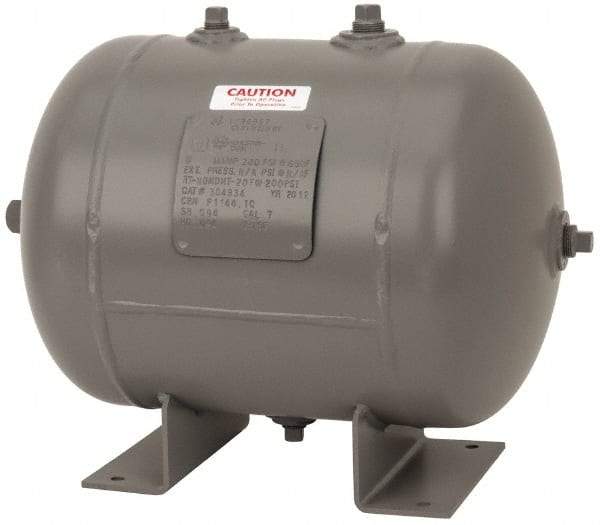 Made in USA - 7 Gallon, 200 Max psi Universal Horizontal Tank - 3/4" Inlet, 17" Tank Length x 12" Tank Diam - Best Tool & Supply