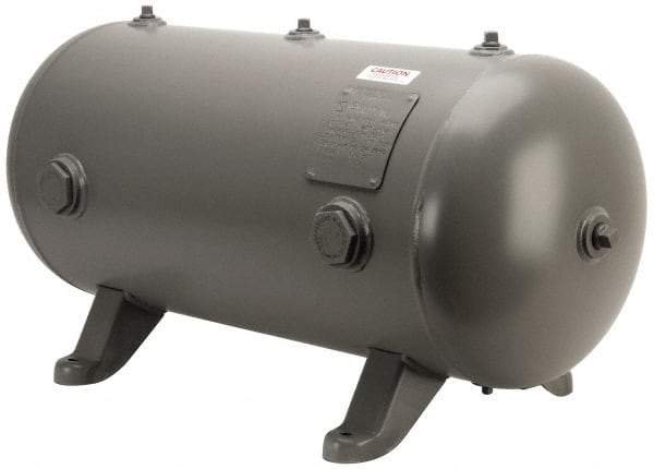 Made in USA - 20 Gallon, 200 Max psi Horizontal Tank - 1-1/2" Inlet, 33" Tank Length x 14" Tank Diam - Best Tool & Supply