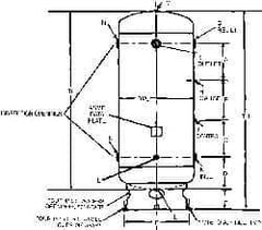 Made in USA - 200 Gallon, 200 Max psi Vertical Tank with Skirt - 2" Inlet, 72" Tank Length x 30" Tank Diam - Best Tool & Supply