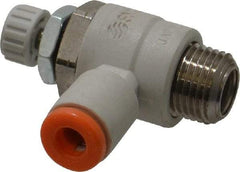 SMC PNEUMATICS - 5/32" Tube OD x 1/8" Male NPT Flow Control Elbow Valve - Meter Out - Best Tool & Supply