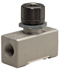 SMC PNEUMATICS - 3/8" Male NPT x 3/8" Female NPT Flow & Speed Control Valve - Inline Type - Best Tool & Supply